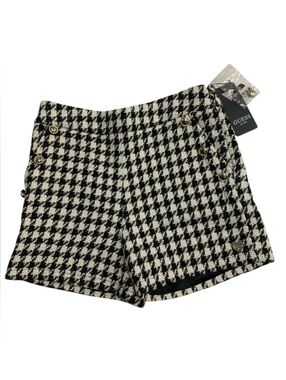 Guess NWT High-Waisted Houndstooth Black and White Tinsel Tweed Shorts, Child 8